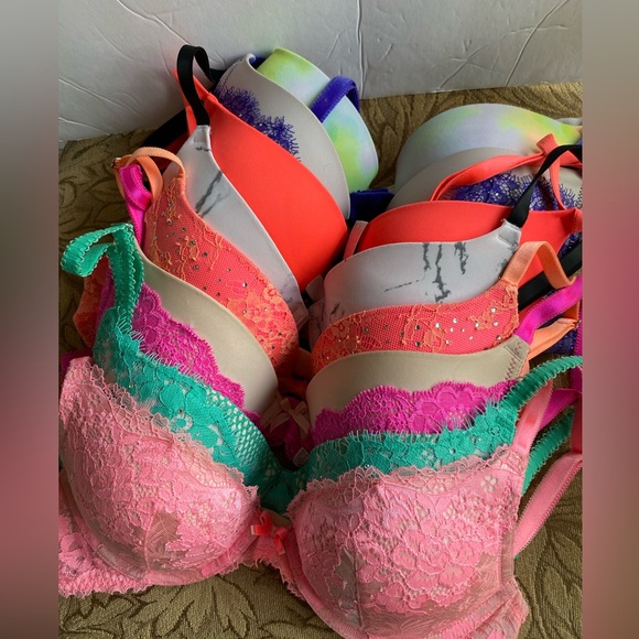 Victoria Secret Dream Angle Green lace push up- Pigeonnant wh Rhinestones bra - Picture 14 of 14